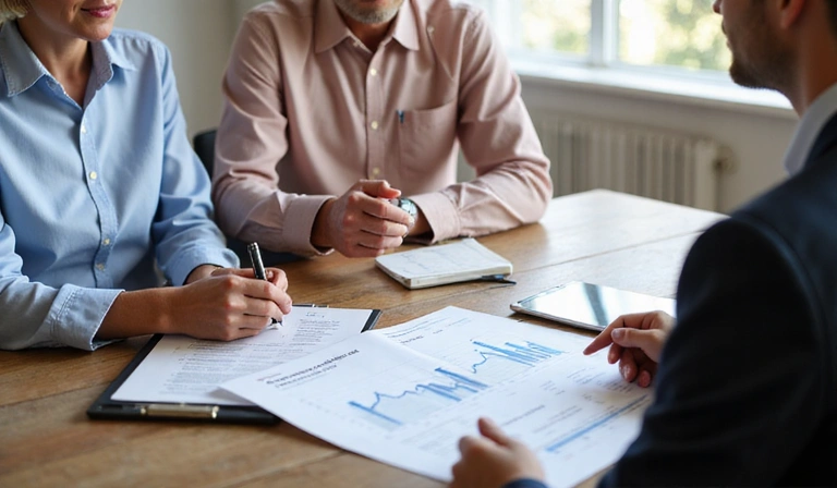 Senior couple meeting with financial advisor