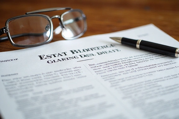 Legal documents and glasses