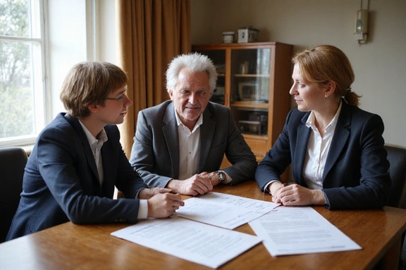 Senior couple meeting with lawyer
