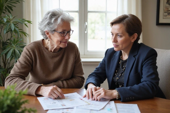 Senior discussing housing options with legal advisor
